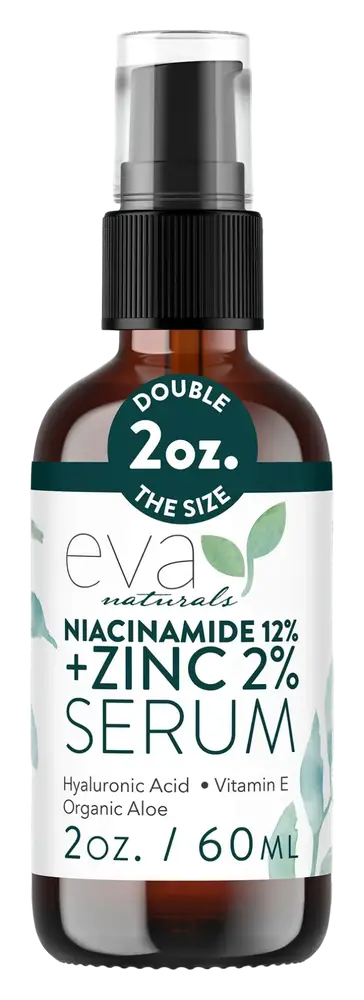 Eva Naturals 12% Niacinamide Serum for Face + 2% Zinc and Hyaluronic Acid