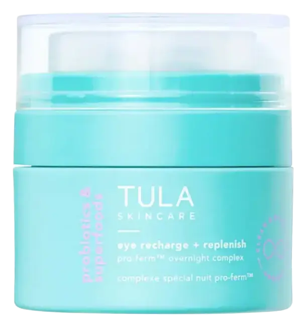 Tula Skincare Eye Recharge + Replenish Pro-Ferm™ Overnight Eye Cream with Bakuchiol and Peptides