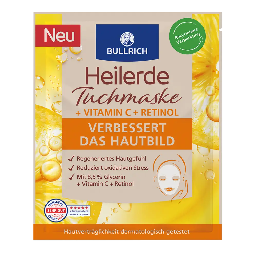 Bullrich Heilerde Tuchmaske + Vitamin C + Retinol