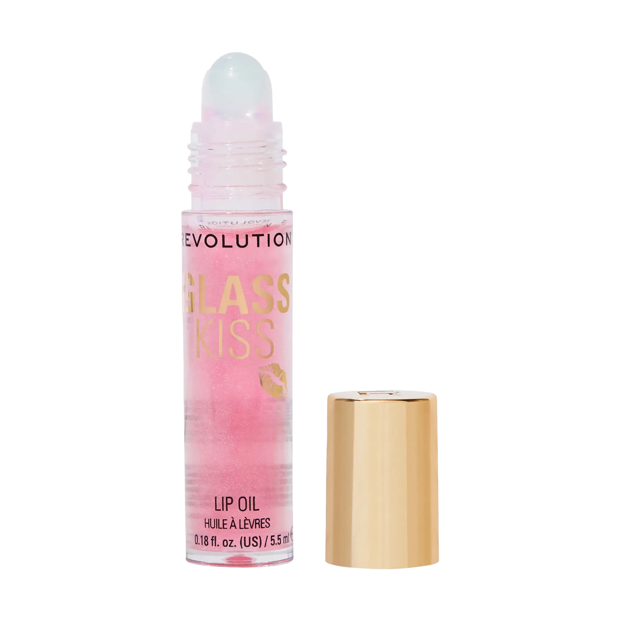 Revolution Beauty Glass Kiss Roller Ball Lip Oil Fairytale Peach Shimmer