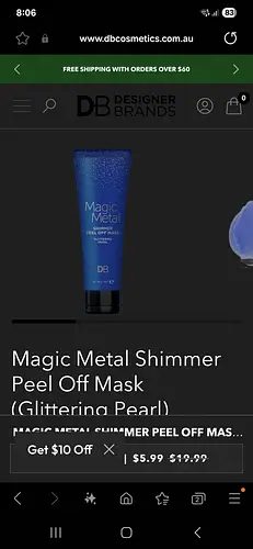 DB Cosmetics Magic Metal Shimmer Peel Off Mask