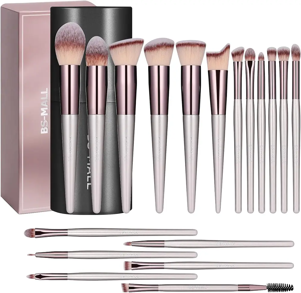 BS-Mall Makeup Brush Set 18 Pcs A-Champagne