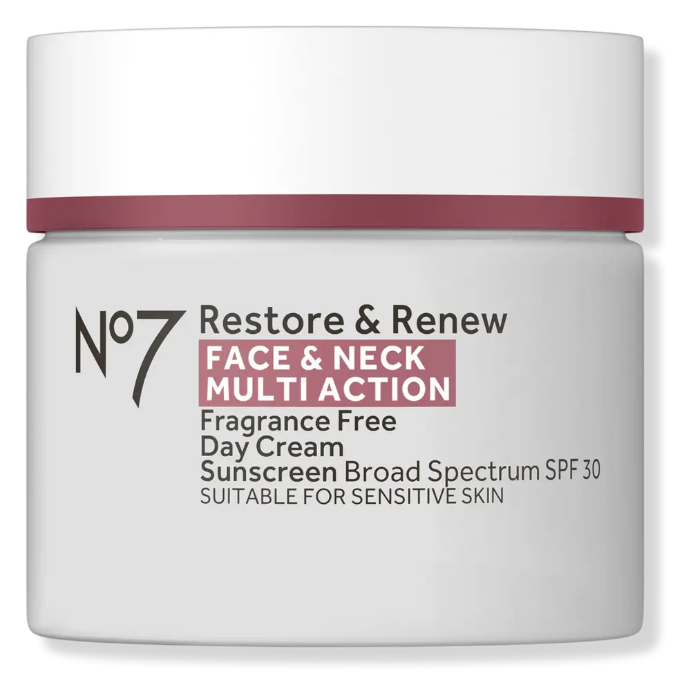 No7 Restore & Renew Face & Neck Multi Action Cream SPF 30 Fragrance Free