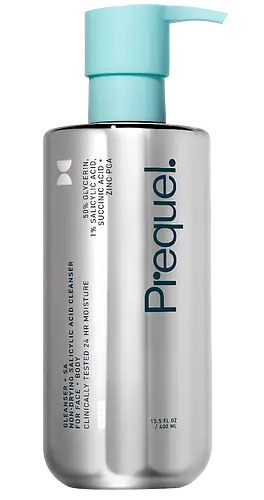 Prequel Gleanser + SA Non-Drying Salicylic Acid Cleanser For Face + Body