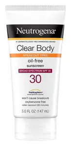 Neutrogena Clear Body Break-Out Free Liquid Lotion Sunscreen Broad Spectrum SPF 30