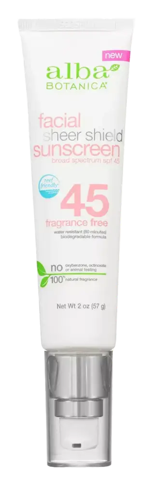 Alba Botanica Facial Sheer Shield Sunscreen SPF 45
