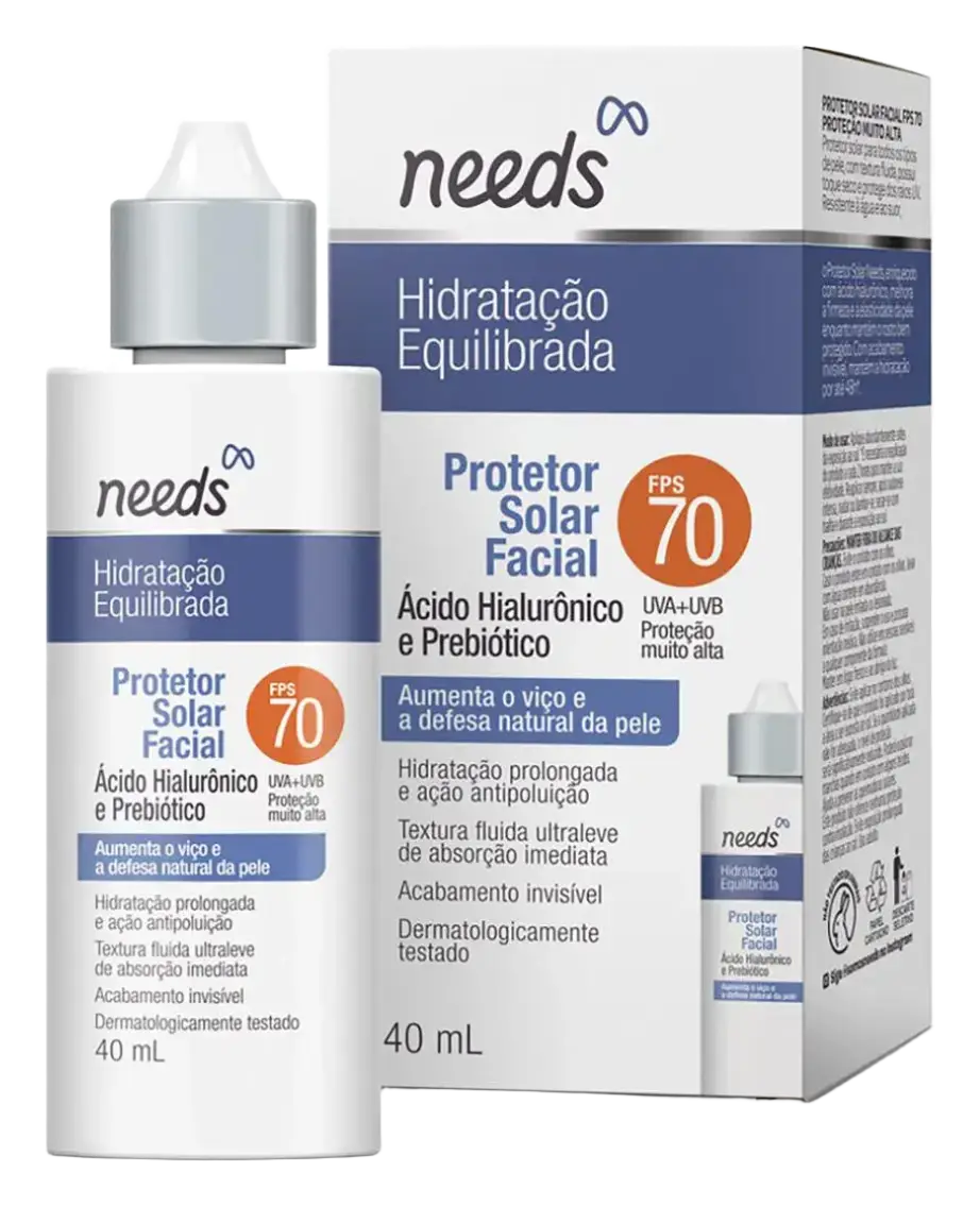 Needs Hidratação Equilibrada Protetor Solar Facial SPF 70