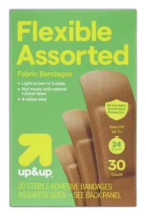 up&up Skin Tone Flexible Assorted Fabric Bandages Light Brown