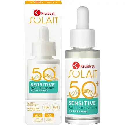 Kruidvat Solait Sensitive Face Sun Serum SPF50+