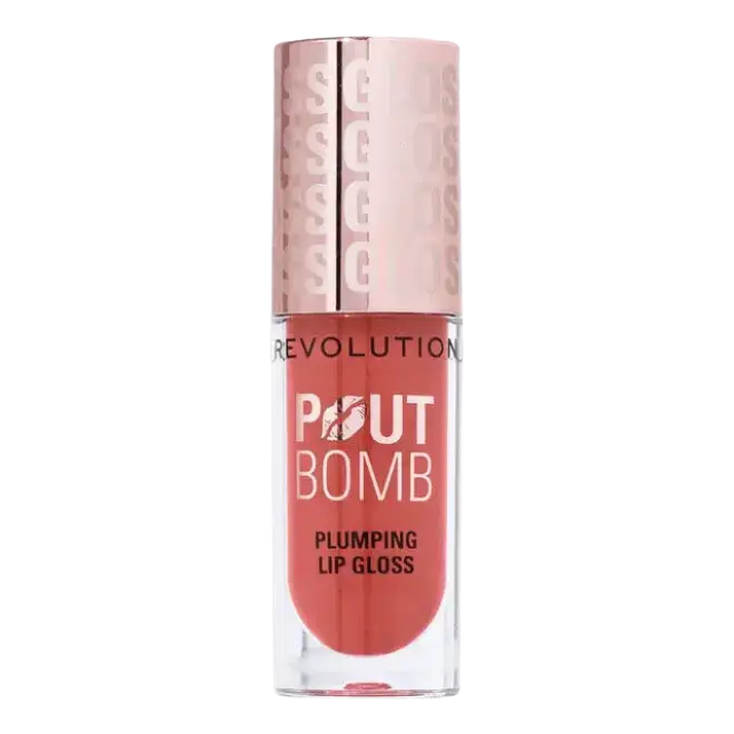 Revolution Beauty Pout Bomb Plumping Lip Gloss Melba Warm Peach