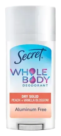 Secret Aluminum Free Whole Body Stick Deodorant Peach + Vanilla Blossom