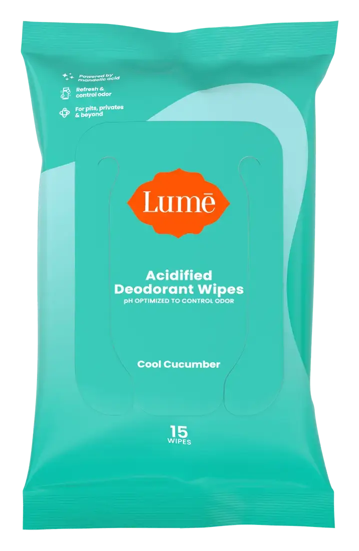 Lume Acidified Deodorant Wipes Cool Cucumber