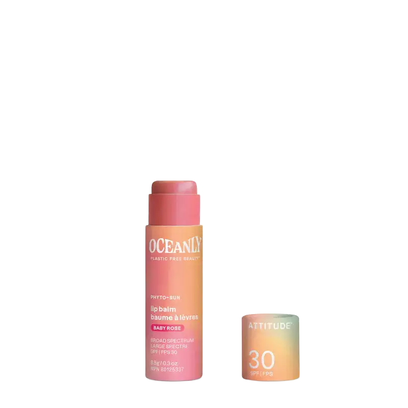 ATTITUDE Oceanly Phyto-Sun Lip Balm SPF 30 Baby Rose
