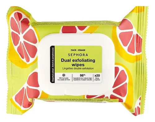 Sephora Collection Dual Exfoliating Wipes Grapefruit Extract + Fruit Acids