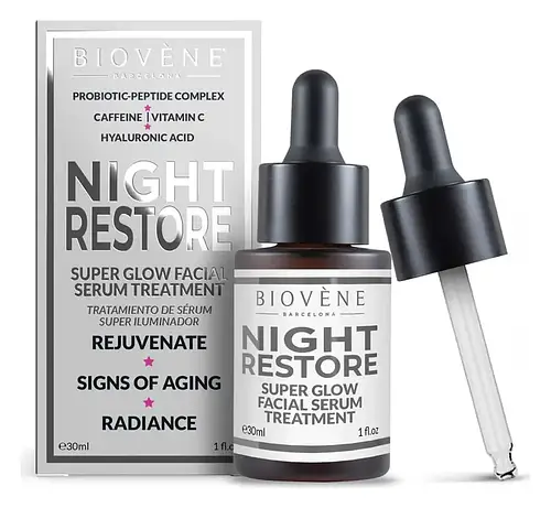 Biovène Barcelona Night Restore Super Glow Facial Serum Treatment