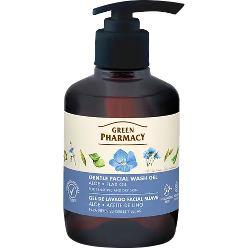 Green Pharmacy Gentle Facial Wash Gel Aloe + Flax Oil