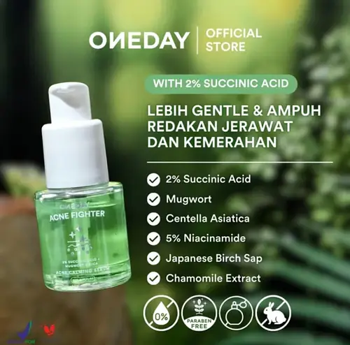 Oneday Acne Fighter 2% Succinic Acid + Mugwort + Cica Acne Calming Serum