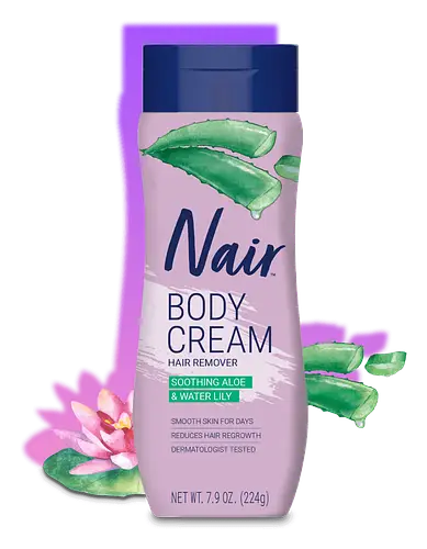 Nair Body Cream Hair Remover Soothing Aloe and Water Lily