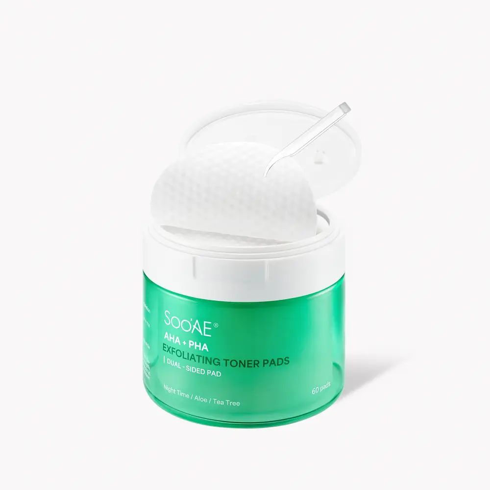Soo'AE AHA + PHA EXFOLIATING TONER PADS | DUAL - SIDED PAD