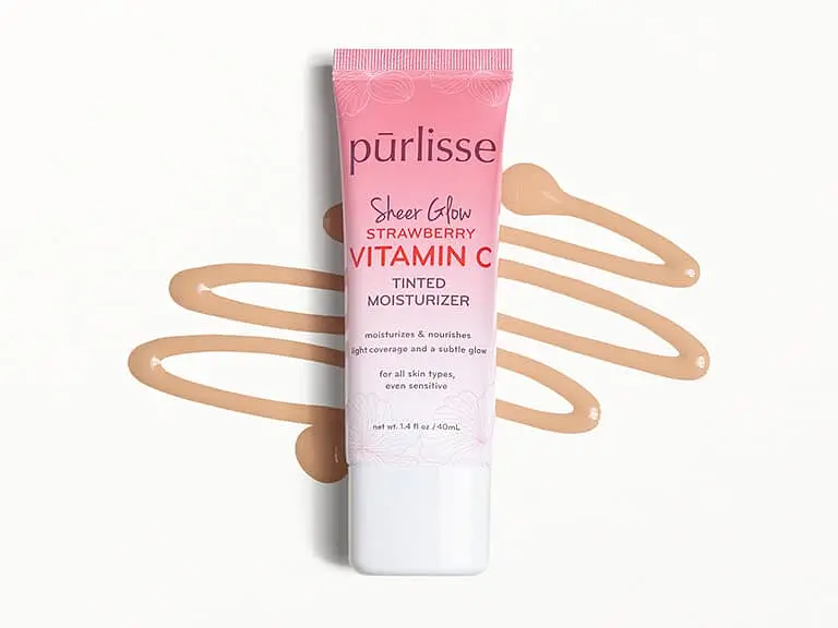 Purlisse Sheer Glow Strawberry Vitamin C Tinted Moisturizer Light Medium