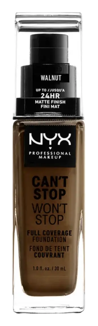 NYX Cosmetics Can't Stop Won't Stop Full Coverage Foundation 22.3 Walnut