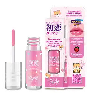 Rude Cosmetics Manga Collection Sparkle Lip Oil Strawberry
