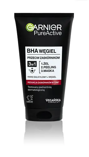 Garnier PureActive BHA Charcoal Anti-Blackhead 3In1 Wash Scrub Mask Poland