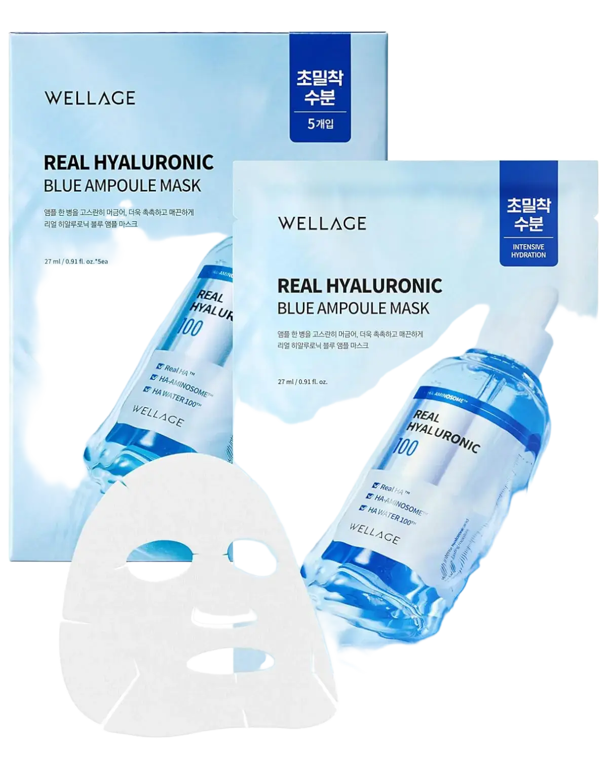 Wellage Real Hyaluronic Blue Ampoule Mask