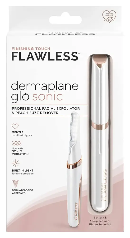 Finishing Touch Flawless Dermaplane Glo Sonic Lighted Facial Exfoliator
