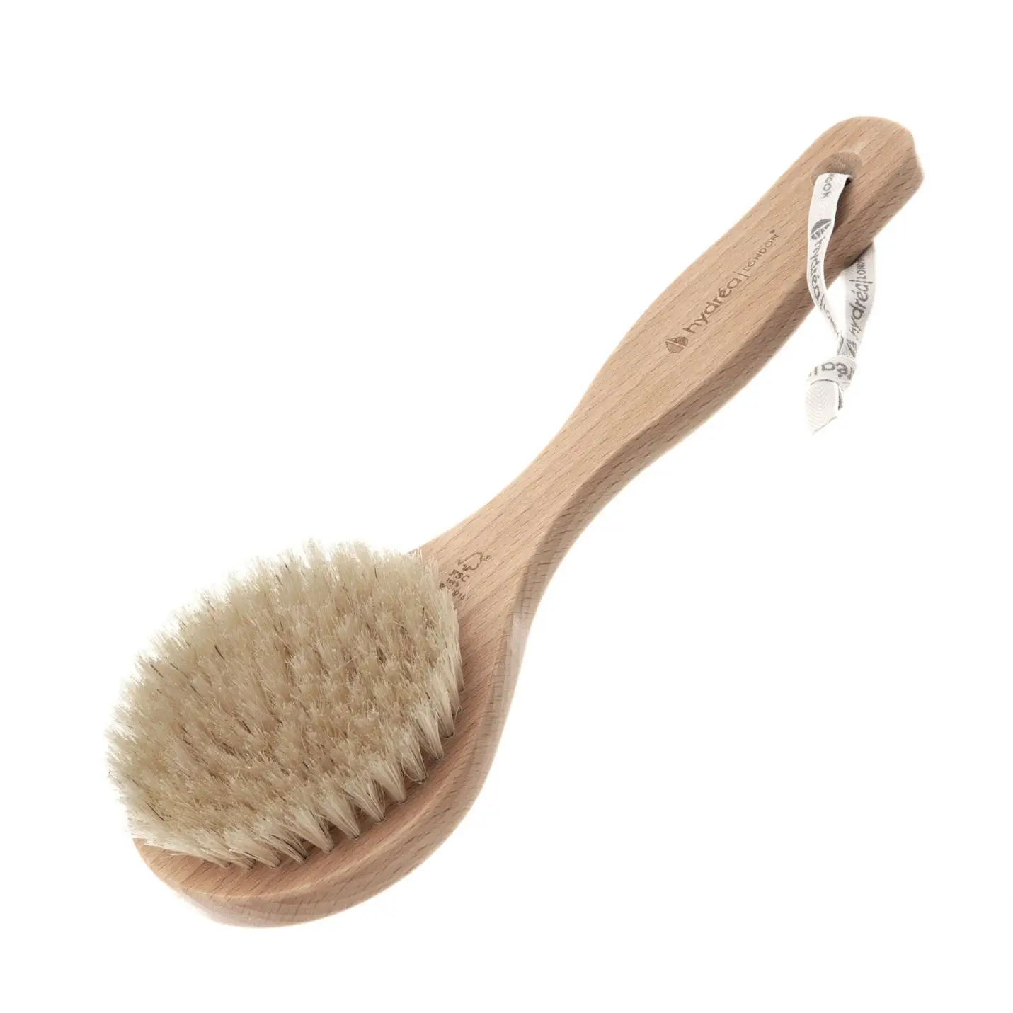 Hydrea London Classic Dry & Wet Body Brush With Short Handle Natural Bristle