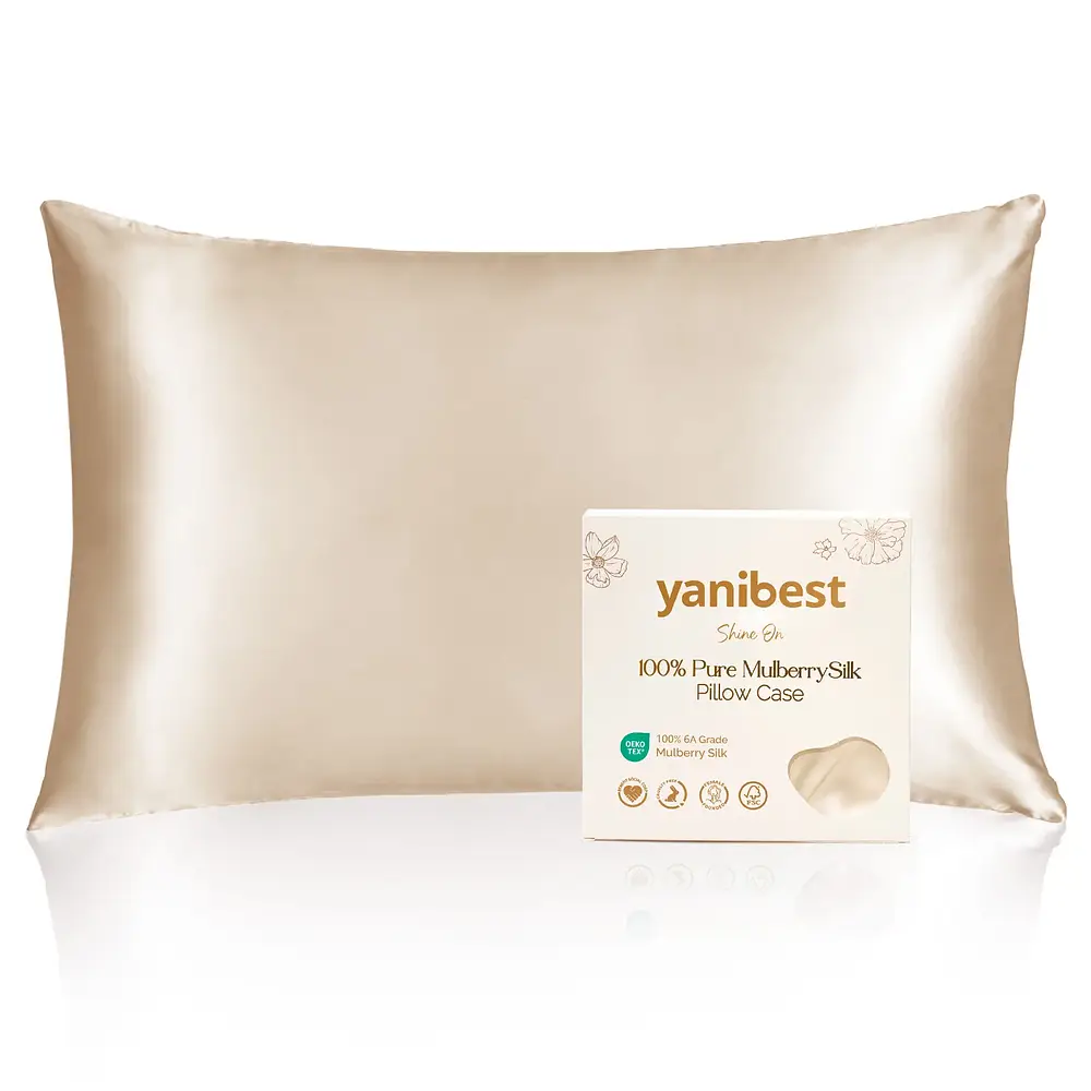 Yanibest 22 Momme Silk Luxury Pillowcase Champagne