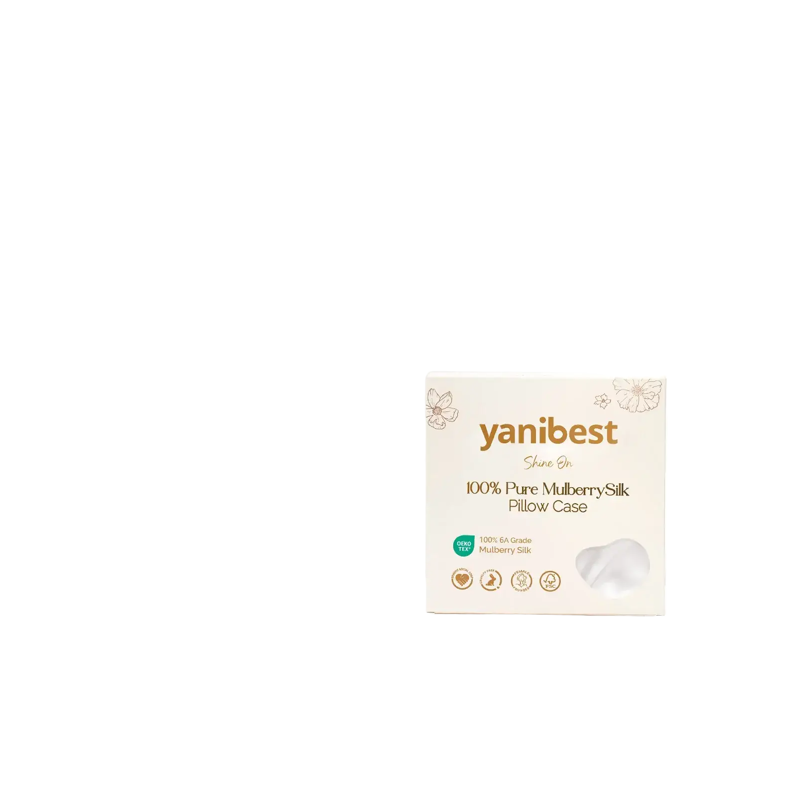 Yanibest 22 Momme Silk Luxury Pillowcase Cream White