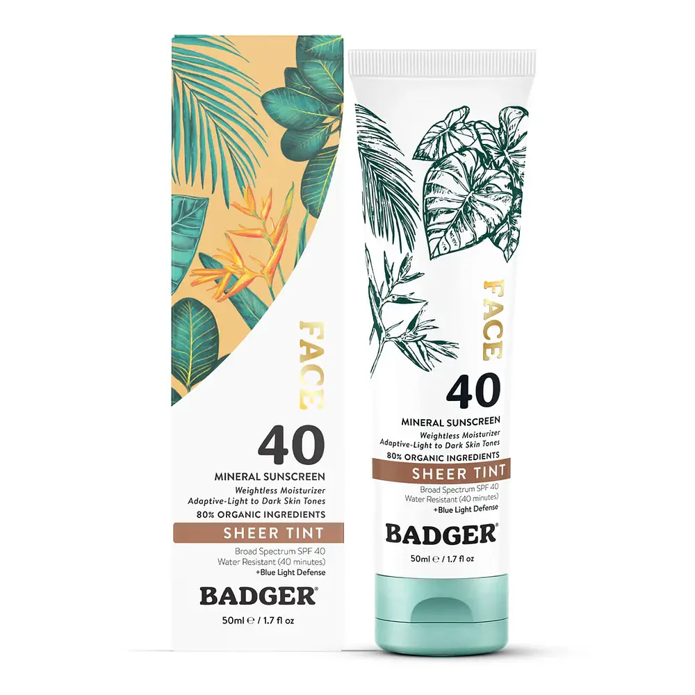 Badger Tinted Face Mineral Sunscreen SPF 40