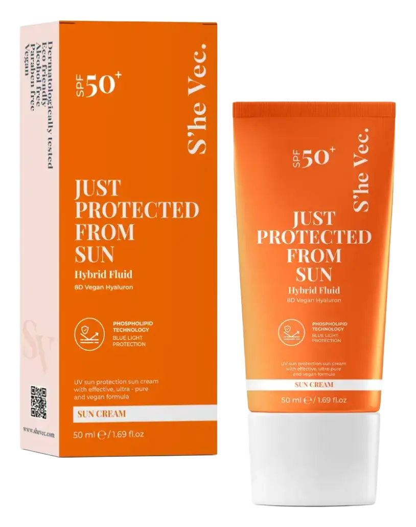 S'he vec Just Protected From Sun Hybrid Fluid Sun Cream SPF 50+