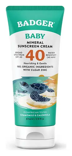 Badger Baby Mineral Sunscreen Cream SPF 40 Chamomile & Calendula