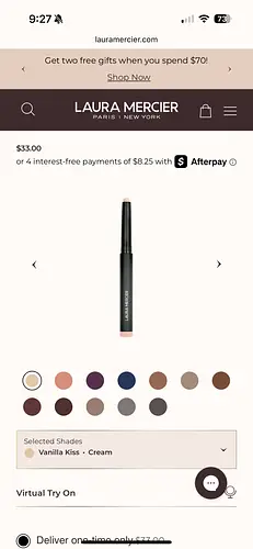 Laura Mercier Caviar Stick Eye Shadow Matte Vanilla Kiss