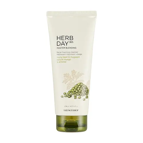 The Face Shop Herb Day 365 Master Blending Foaming Cleanser Mungbean & Mugwort