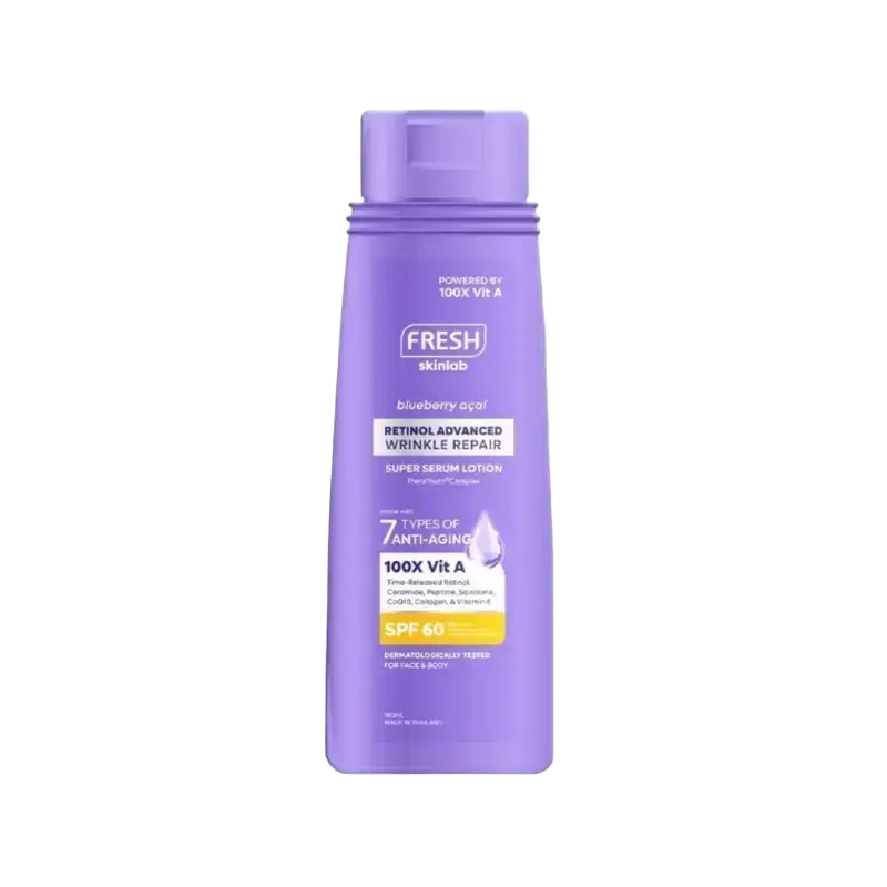 Fresh Skinlab Blueberry Acai Retinol Advanced Wrinkle Repair Super Serum Lotion SPF 60