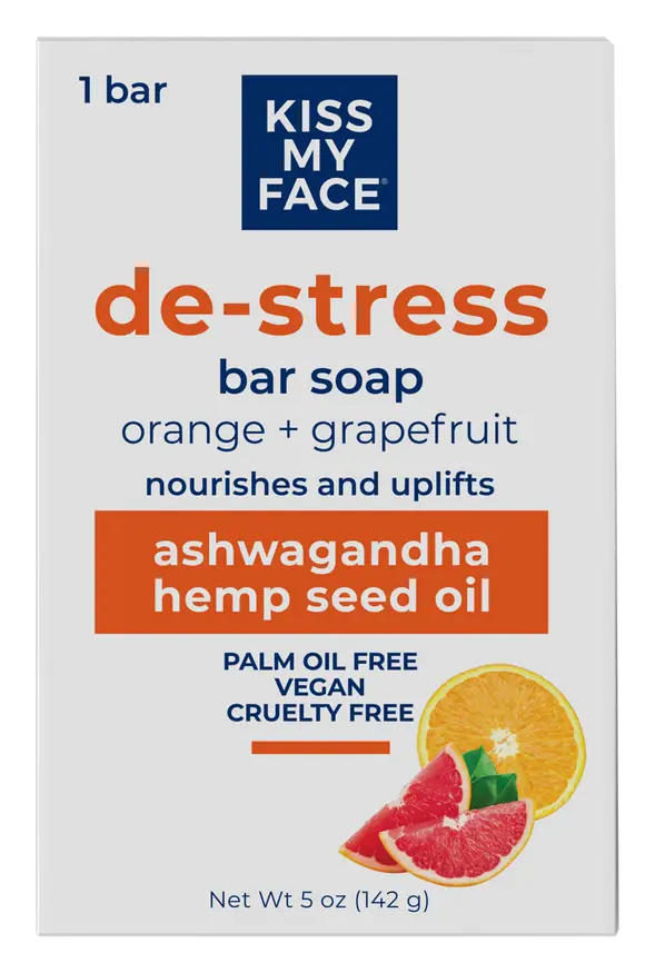 Kiss My Face De-Stress Bar Soap Orange + Grapefruit