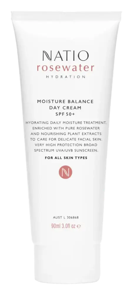Natio Rosewater Hydration Moisture Balance Day Cream SPF 50+