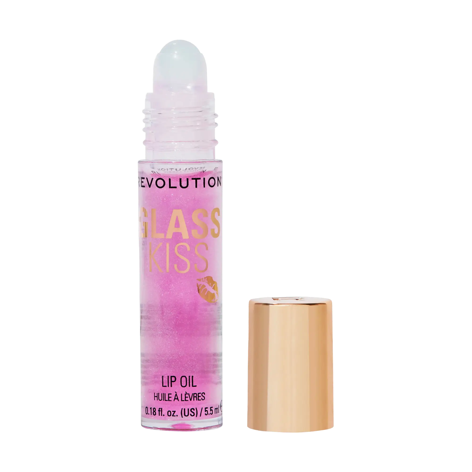 Revolution Beauty Glass Kiss Roller Ball Lip Oil Enchanted Purple Shimmer