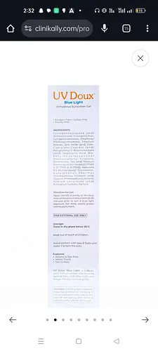 UV Doux Blue light sunscreen