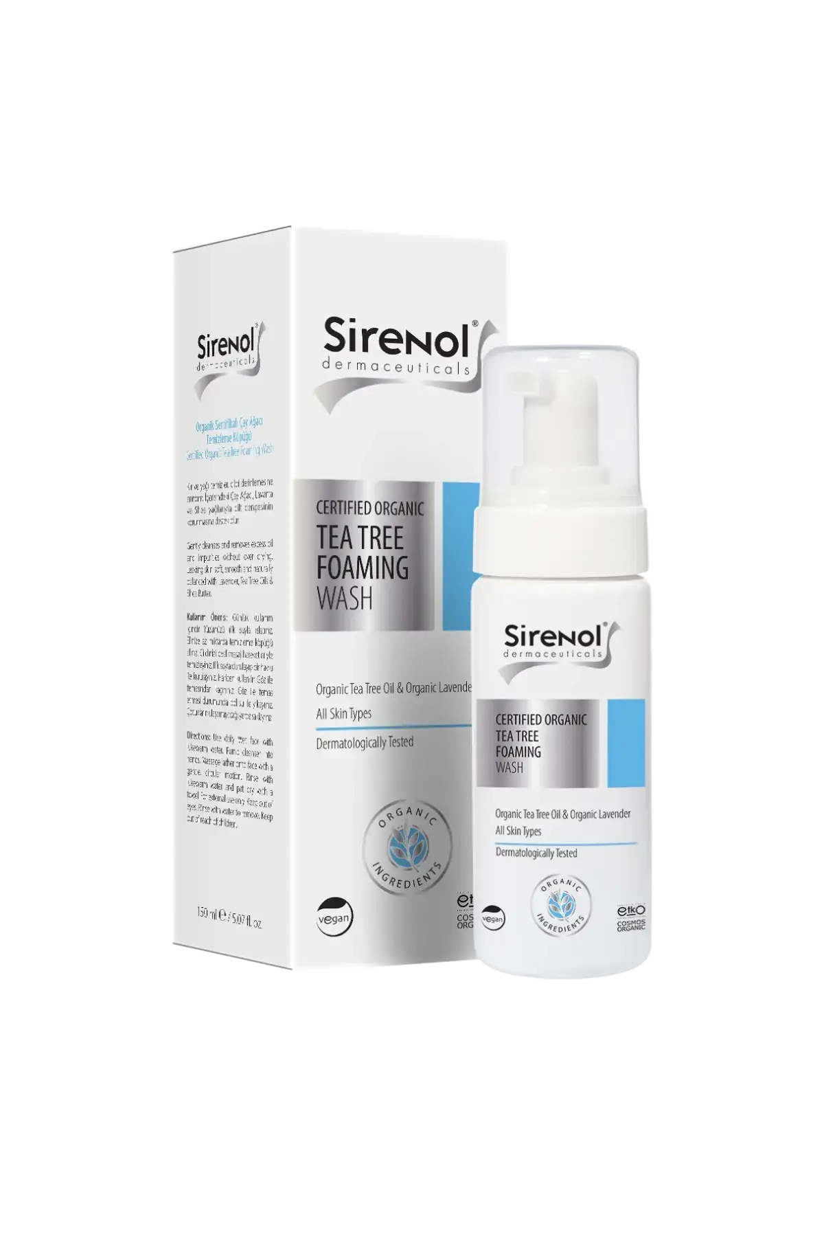 Sirenol Dermaceuticals Organic Tea Tree Foaming Wash