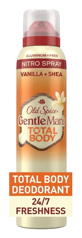 Old Spice GentleMan's Total Body Deodorant Spray Vanilla & Shea