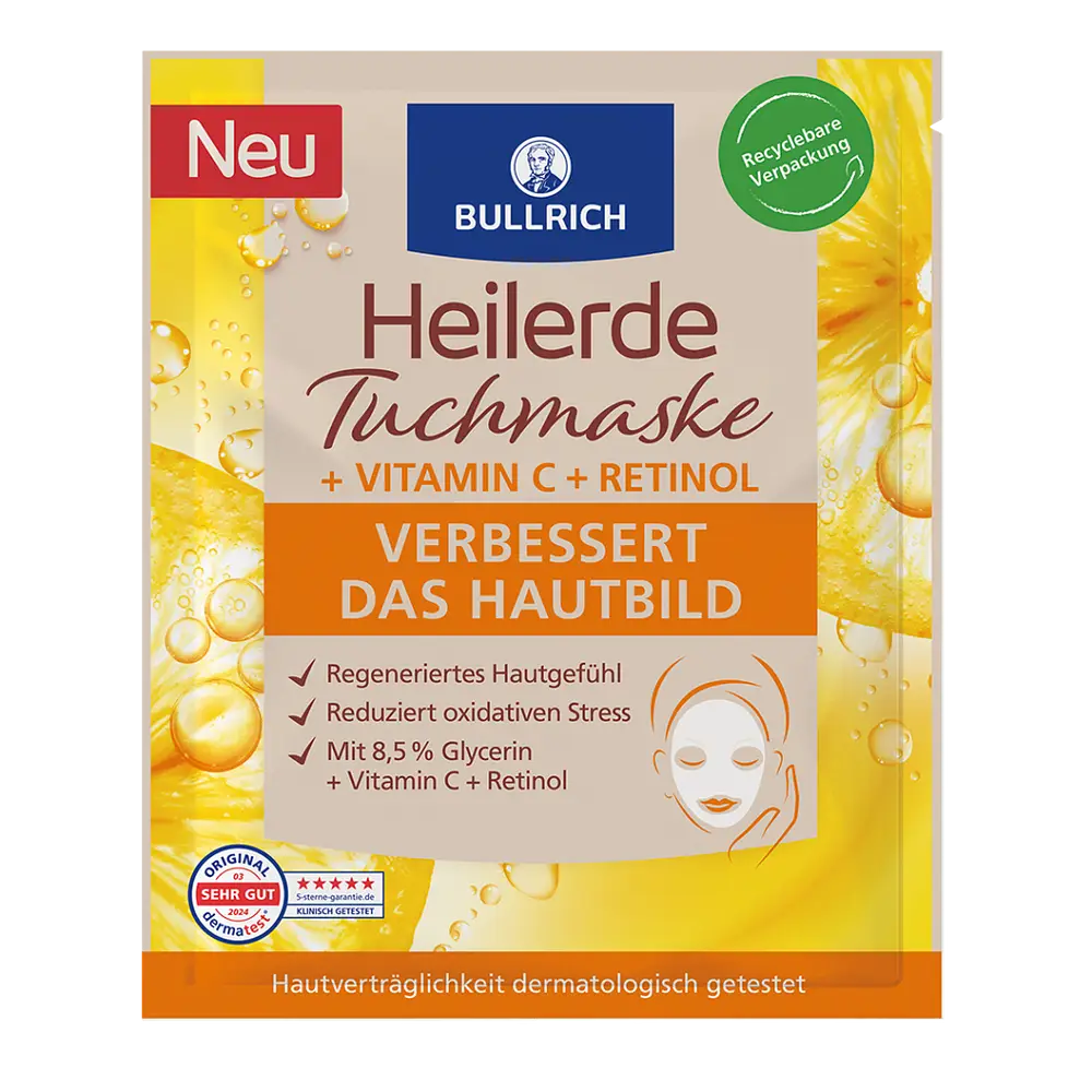 Bullrich Heilerde Tuchmaske + Vitamin C + Retinol