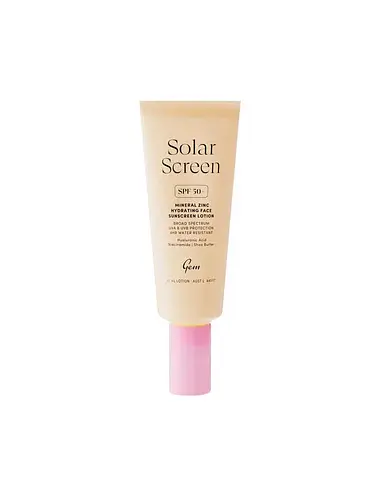 Gem Solar Screen SPF 50+ Mineral Zinc Hydrating Face Sunscreen Lotion