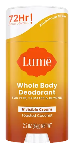 Lume Whole Body Deodorant Invisible Cream Stick Toasted Coconut