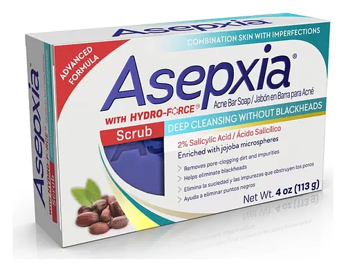 Asepxia Scrub Acne Bar Soap Deep Cleansing With 2% Salicylic Acid