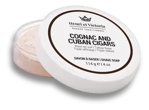 Henri Et Victoria Shaving Soap Triple Milled Cognac and Cuban Cigars