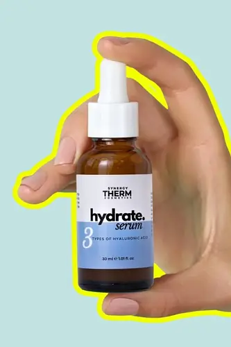 Synergy Therm Cosmetics Hydrating Serum, Hydrate Serum, serum with 3 types of Hyaluronic Acid and Provitamin B5 for deep hydration